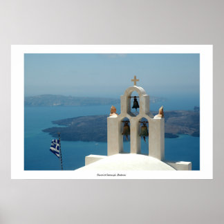Kyrka i Imerovigli, Santorini Poster
