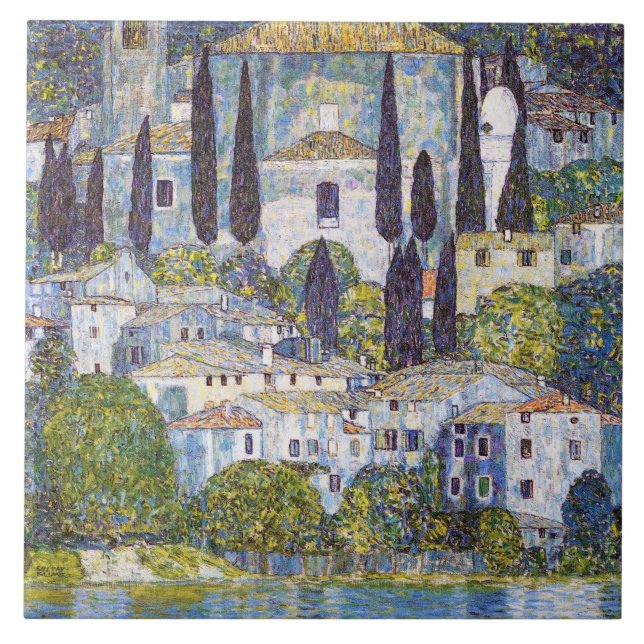 Kyrka i Kassone, Gustav Klimt Kakelplatta (Framsidan)