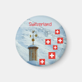 Kyrka i Schweiz bergen Magnet