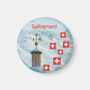 Kyrka i Schweiz bergen Magnet