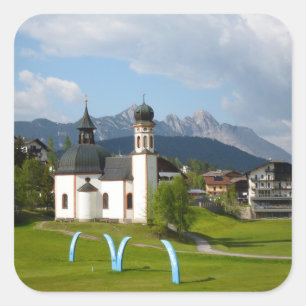 Kyrka i Seefeld, Österrike klistermärke