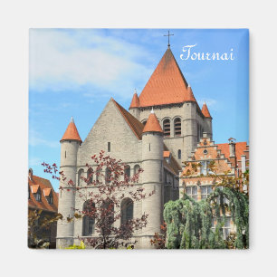 Kyrka i Tournai - vacker stad i Belgien Magnet