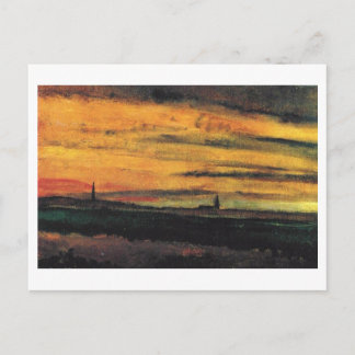 Kyrka i Twilight Van Gogh Fine Art Vykort