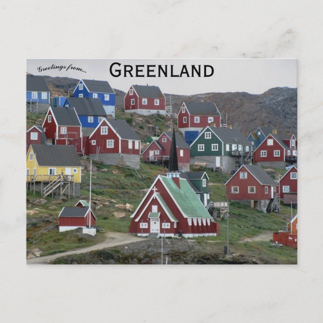 Kyrka i Upernavik Grönland Vykort (Framsida)