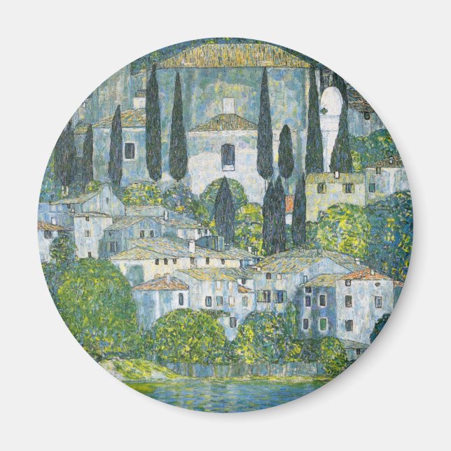 Kyrka (Kirche) i Cassone av Gustav Klimt Magnet (Framsidan)
