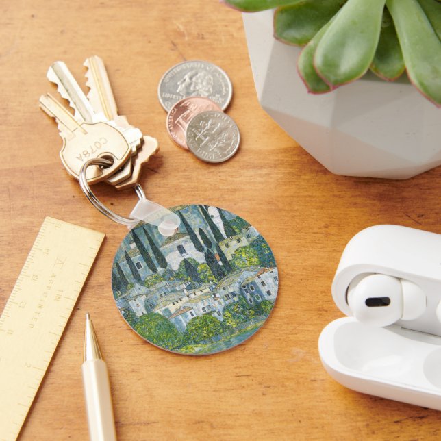 Kyrka (Kirche) i Kassone av Gustav Klimt Nyckelring (Skrivbord)