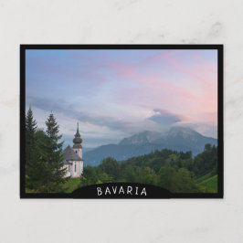 Kyrka med Alpernor vid solnedgång Vykort