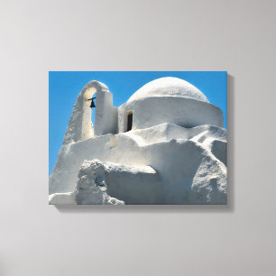 Kyrka med kalkputs, Mykonos, Grekland Canvastryck