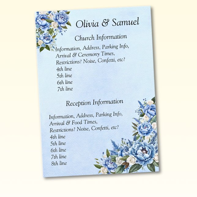 Kyrka & mottagning Lokal info - Blå Peony  Tilläggskort (Skapare uppladdad)