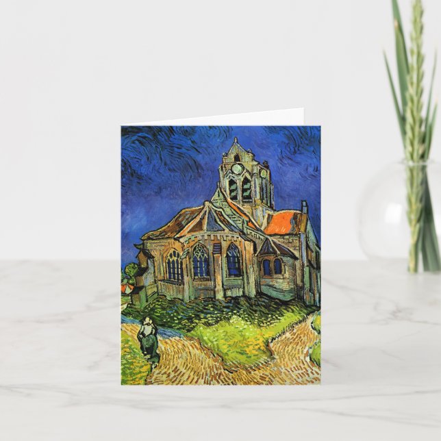 Kyrka på Auvers Van Gogh konst Kort (Framsida)