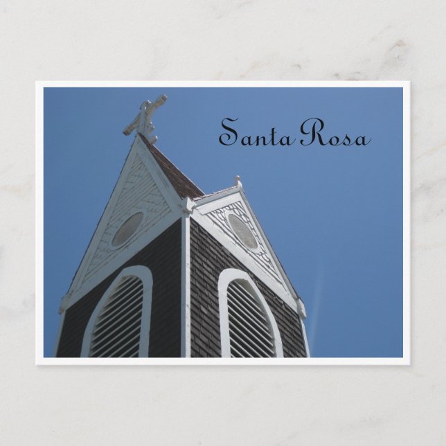 Kyrka - Santa Rosa, Ca. Vykort (Framsida)