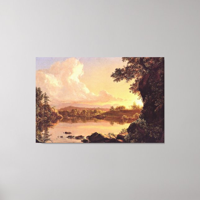 Kyrka - Scene på Catfärys Bäck, Canvastryck (Framsida)