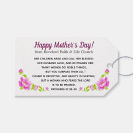 Kyrka, skola eller organisation Mors dag Flower Presentetikett