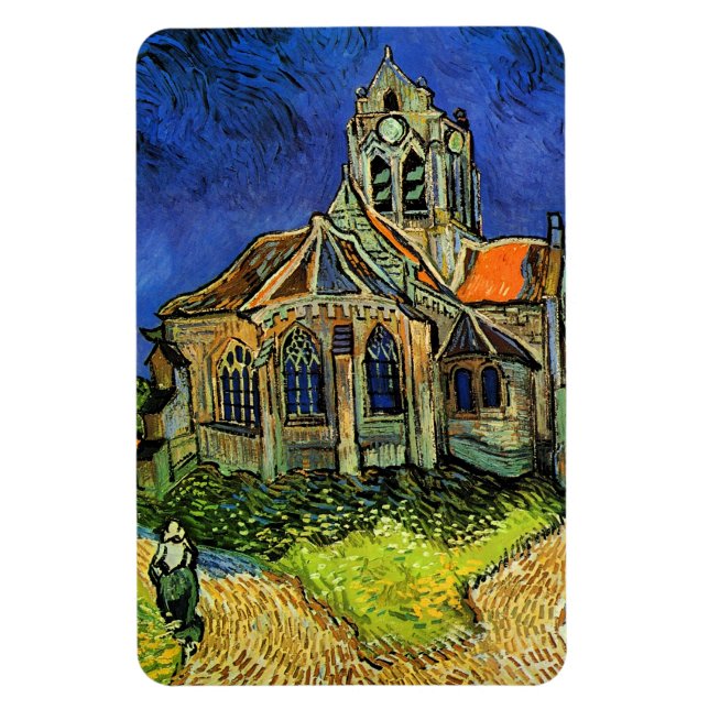 Kyrka vid Auvers Van Gogh Fine Art Magnet (Vertikal)