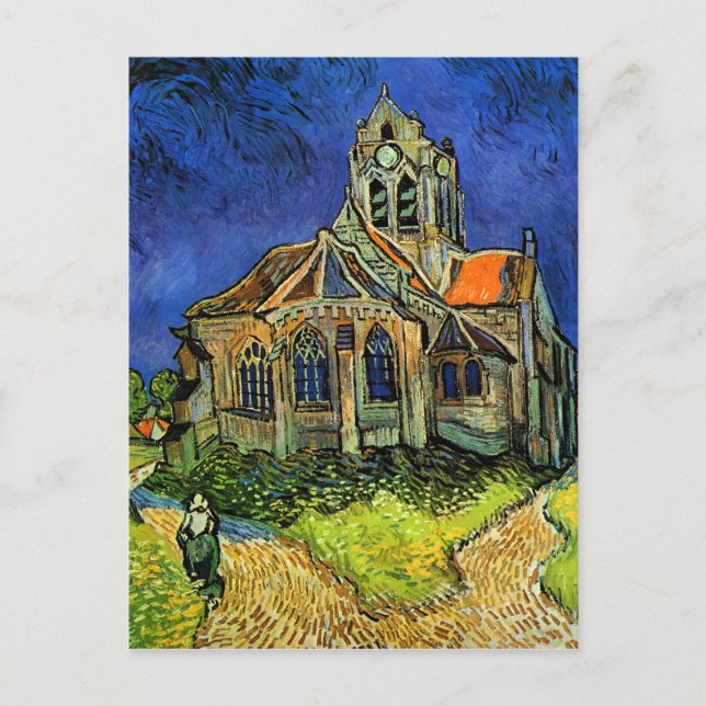 Kyrka vid Auvers Van Gogh Fine Art Vykort (Framsida)