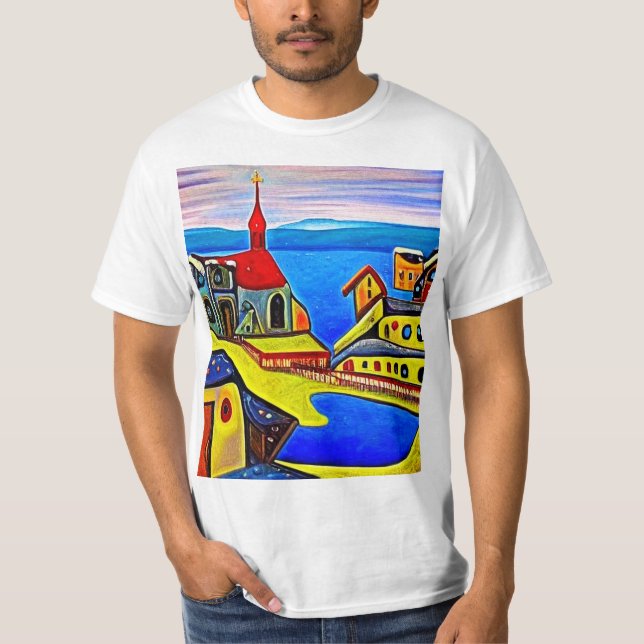 Kyrka vid havet 3 t shirt (Framsida)