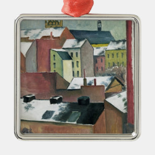 Kyrkan av St Mary i Bonn i Snö, 1911 Julgransprydnad Metall