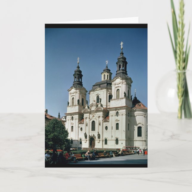 Kyrkan av St Nicholas som byggas 1703-61 Helgkort (Framsida)