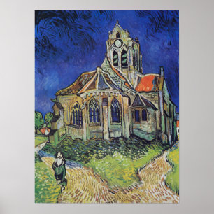 Kyrkan i Auvers 1890 av Vincent van Gogh Poster
