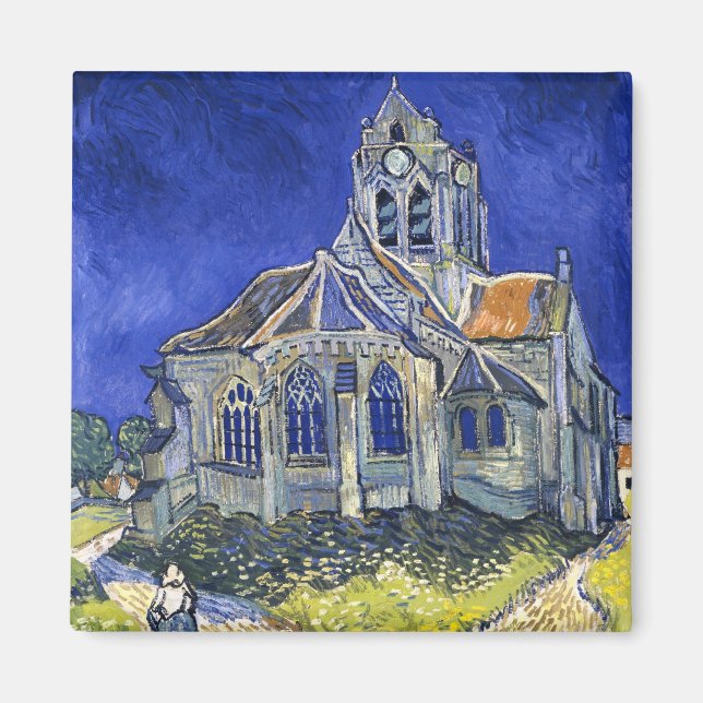 Kyrkan i Auvers, av Vincent Van Gogh Magnet (Framsidan)