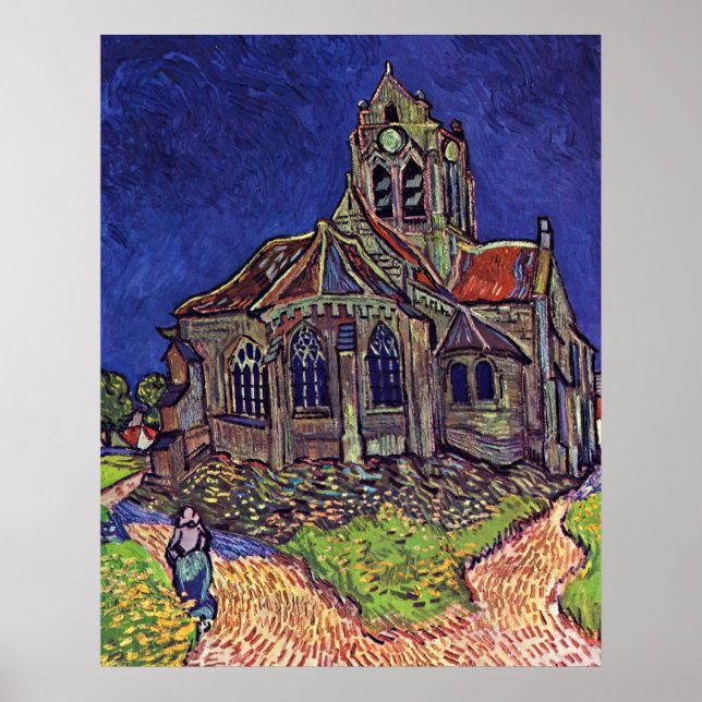 Kyrkan i Auvers-sur-Oise av Vincent van Gogh Poster (Framsidan)
