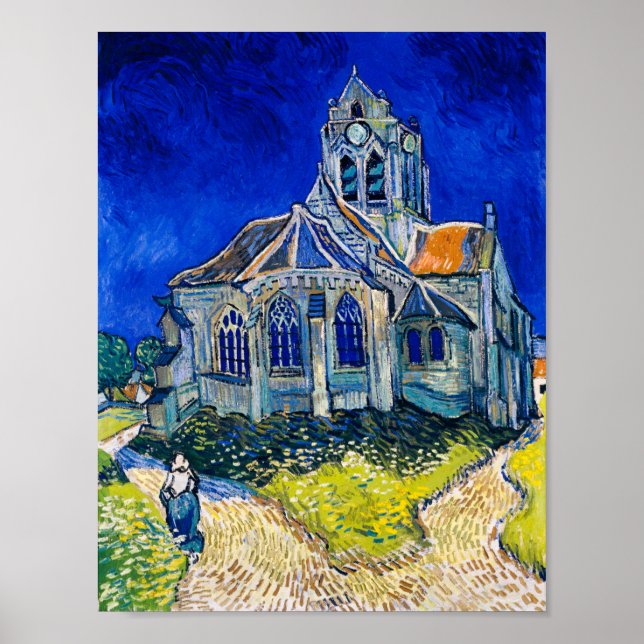 Kyrkan i Auvers-sur-Oise av Vincent van Gogh Poster (Framsidan)