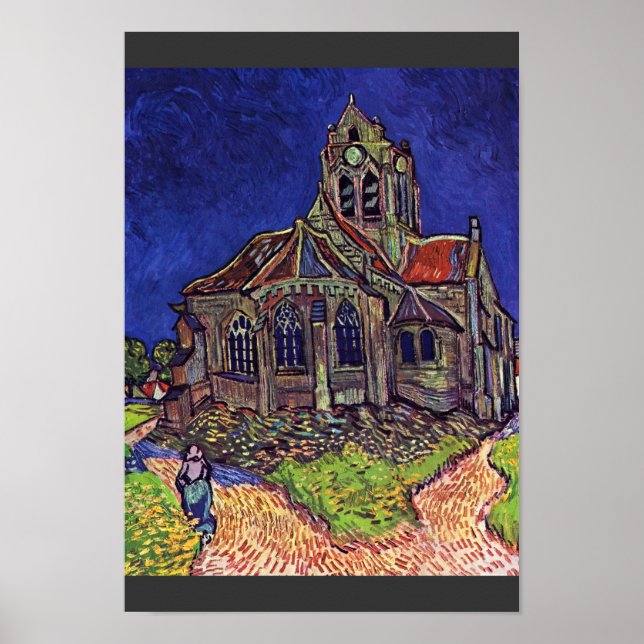 Kyrkan i Auvers-Sur-Oise, av Vincent Van Poster (Framsidan)