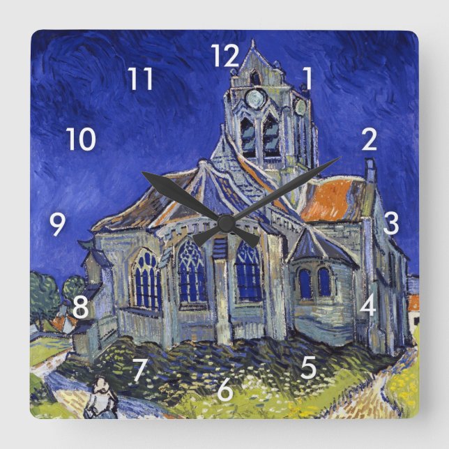 Kyrkan i Auvers, Van Gogh Fyrkantig Klocka (Framsida)