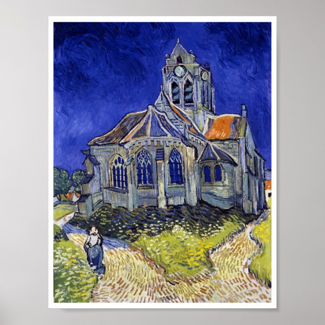 Kyrkan i Auvers, Van Gogh Poster (Framsidan)