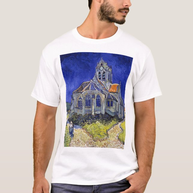 Kyrkan i Auvers, Van Gogh T Shirt (Framsida)