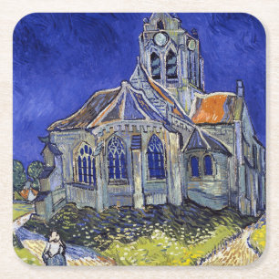 Kyrkan i Auvers, Van Gogh Underlägg Papper Kvadrat