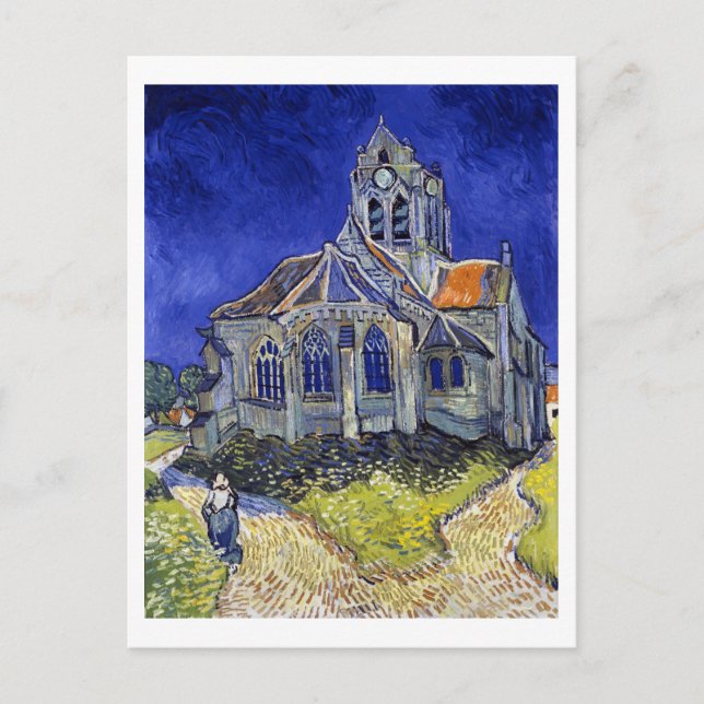 Kyrkan i Auvers, Van Gogh Vykort (Framsida)
