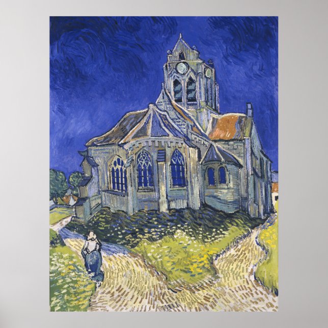 Kyrkan i Auvers Vincent Gogh Poster (Framsidan)