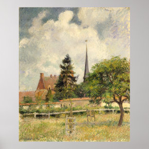 Kyrkan i Eragny Camille Pissarro Poster