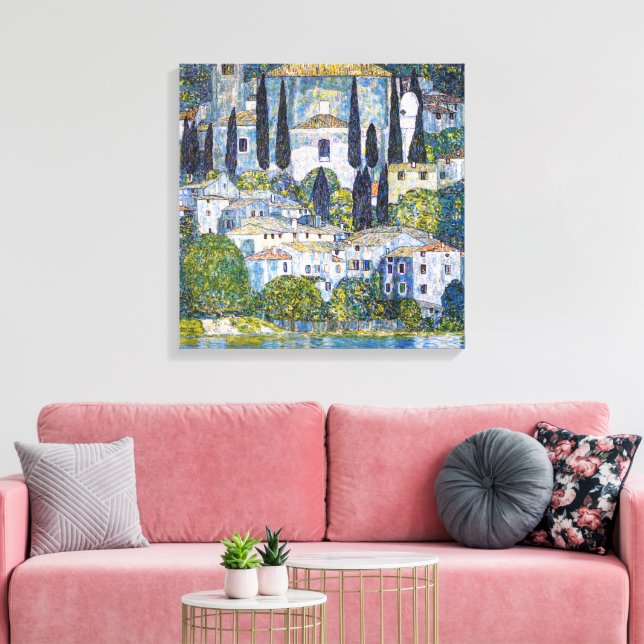 Kyrkan i Kassone | Gustav Klimt | POSTER Canvastryck (Insitu (Vardagsrum))