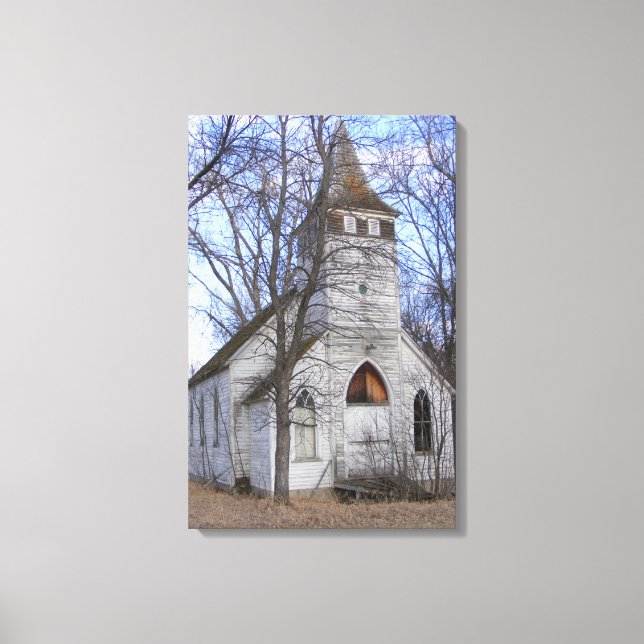 Kyrkan i Land Canvastryck (Framsida)