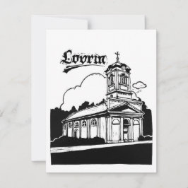 Kyrkan i Lovrin Linocut OSA Kort