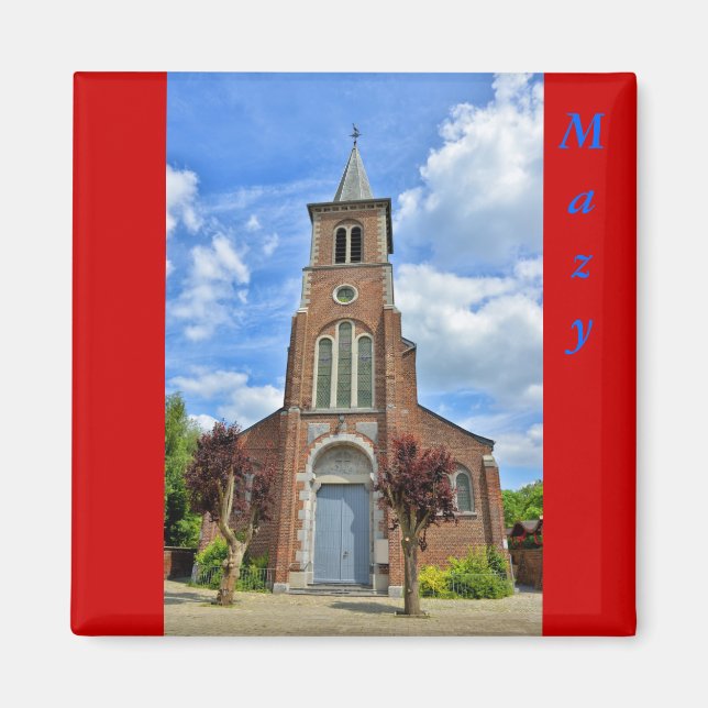 Kyrkan i Mazy, Ville de Gembloux i Belgien Magnet (Framsidan)