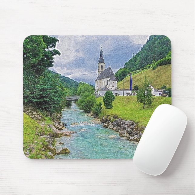 Kyrkan i Ramsau - idyll Musmatta (Med mus)