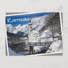 Kyrkan i snö med Alpernor Vykort