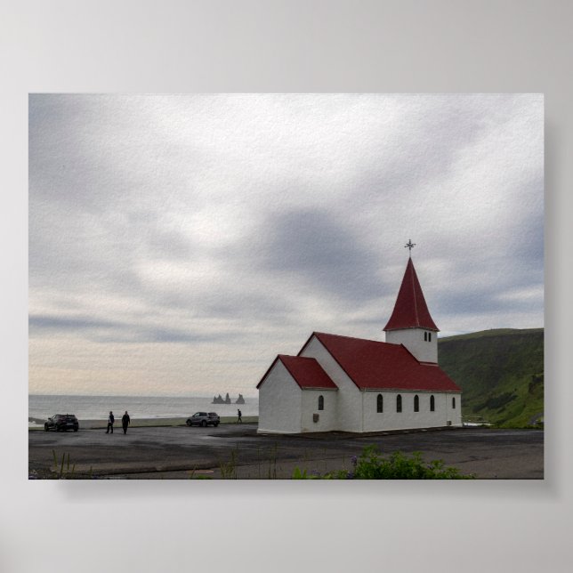 Kyrkan i Vik på Island Poster (Framsidan)