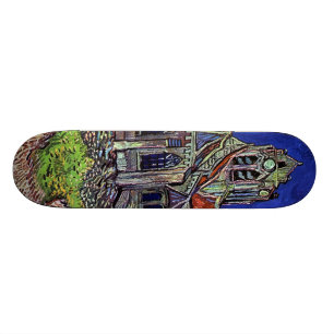 Kyrkan på Auvers av Vincent Van Gogh 1890 Skateboard Bräda 20,5 Cm