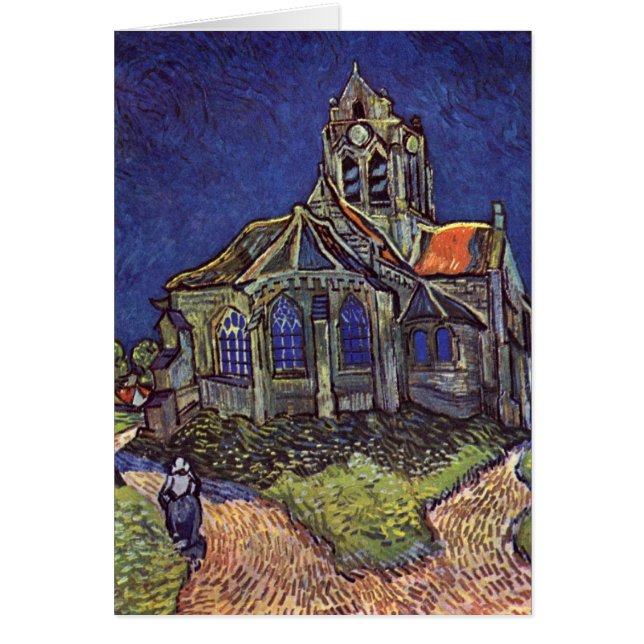 Kyrkan på Auvers-sur-Oise av Vincent Van Gogh Hälsningskort (Framsidan)