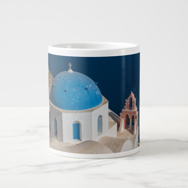 Kyrkan på ön Santorini, Grekland Jumbo Mugg (Framsidan)