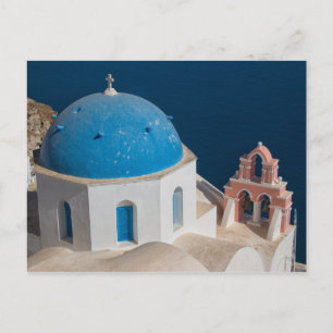 Kyrkan på ön Santorini, Grekland Vykort