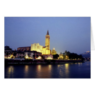 Kyrkan Sant'Anastasia i Verona, Italien. Hälsningskort