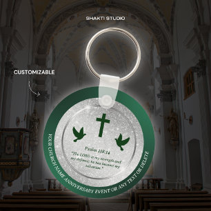 Kyrkans årsdag Pastor Present anpassad Bibelvers Nyckelring