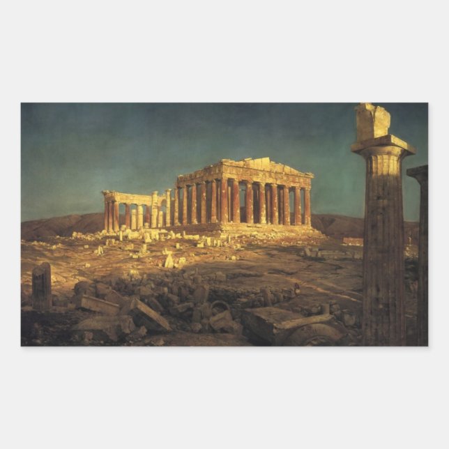 Kyrkans "Parthenon"-klistermärken Rektangulärt Klistermärke (Framsida)