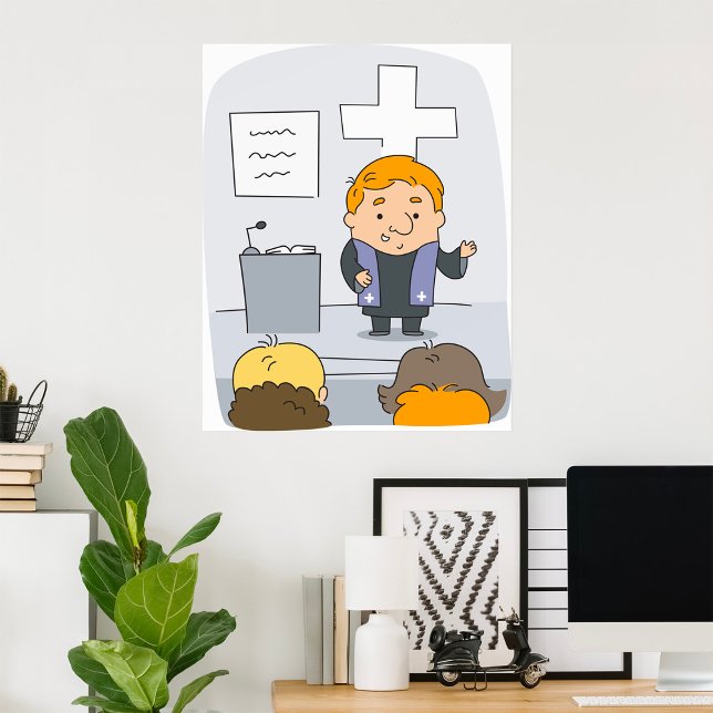 Kyrkeminister som predikar poster (Skapare uppladdad)