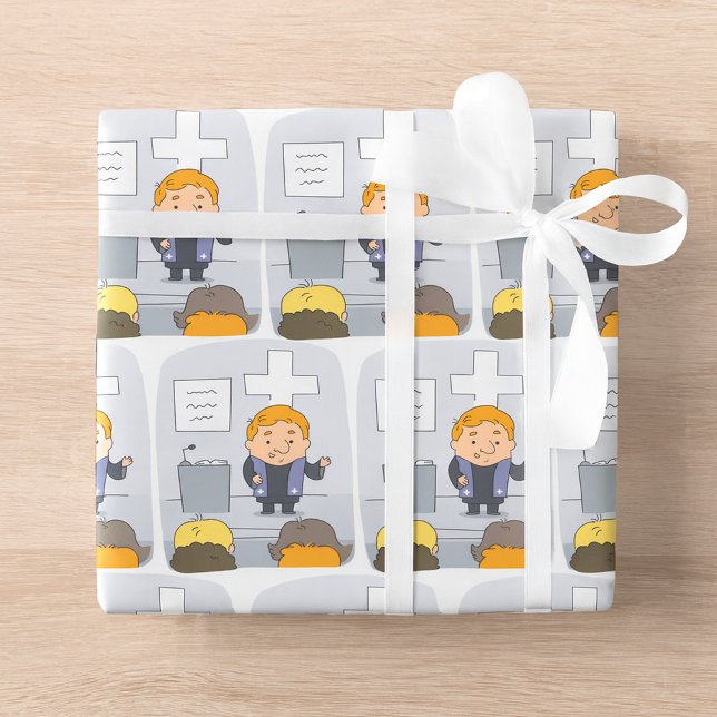 Kyrkeminister som predikar presentpapper (Skapare uppladdad)